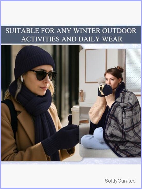5 in 1 Winter Set: Wearable Blanket Hat Scarf Gloves Socks main image 6